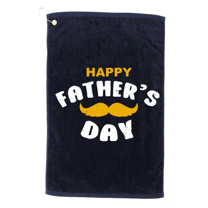 Happy Fathers Day Mustache Vintage Platinum Collection Golf Towel