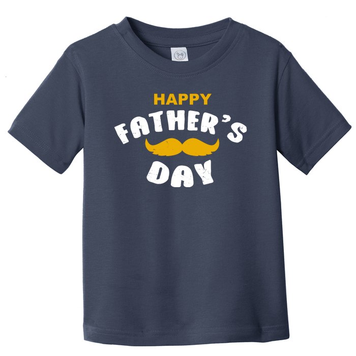 Happy Fathers Day Mustache Vintage Toddler T-Shirt