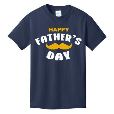 Happy Fathers Day Mustache Vintage Kids T-Shirt