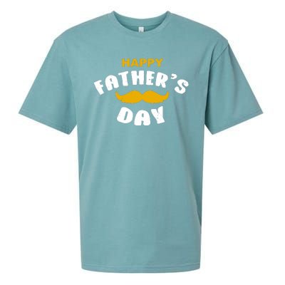 Happy Fathers Day Mustache Vintage Sueded Cloud Jersey T-Shirt