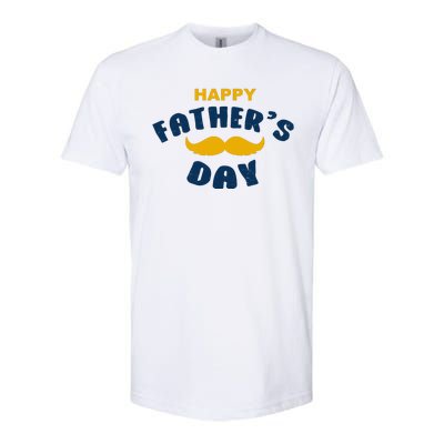 Happy Fathers Day Mustache Vintage Softstyle® CVC T-Shirt