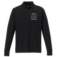 Happy First Day Of School Tie Dye Teacher Student Performance Long Sleeve Polo