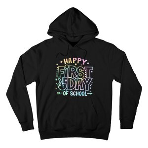 Happy First Day Of School Tie Dye Teacher Student Hoodie