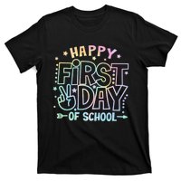 Happy First Day Of School Tie Dye Teacher Student T-Shirt