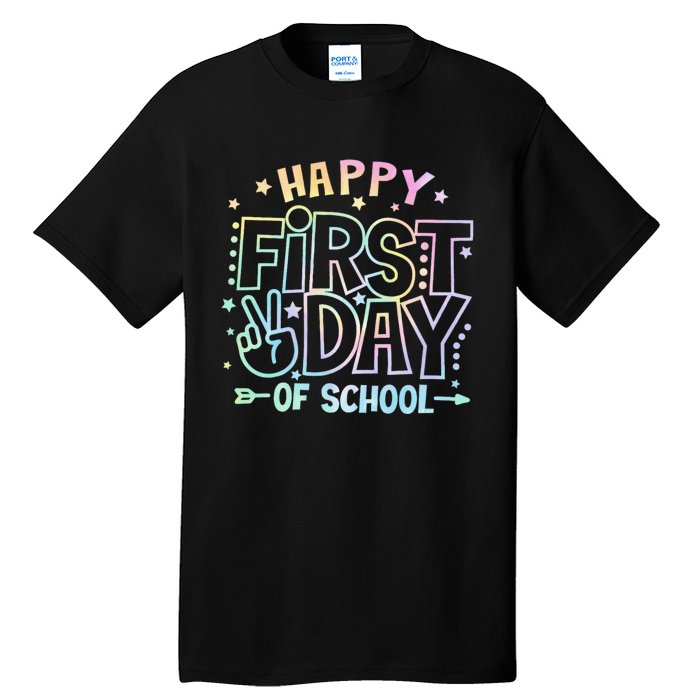 Happy First Day Of School Tie Dye Teacher Student Tall T-Shirt