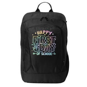 Happy First Day Of School Tie Dye Teacher Student City Backpack