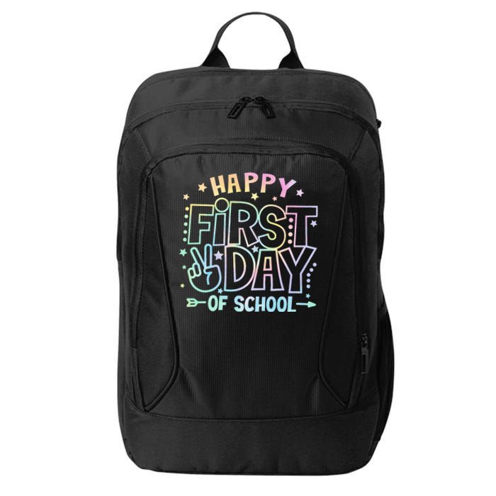 Happy First Day Of School Tie Dye Teacher Student City Backpack