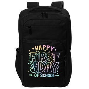 Happy First Day Of School Tie Dye Teacher Student Impact Tech Backpack