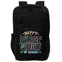 Happy First Day Of School Tie Dye Teacher Student Impact Tech Backpack