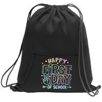 Happy First Day Of School Tie Dye Teacher Student Sweatshirt Cinch Pack Bag