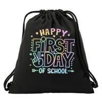 Happy First Day Of School Tie Dye Teacher Student Drawstring Bag