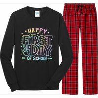 Happy First Day Of School Tie Dye Teacher Student Long Sleeve Pajama Set