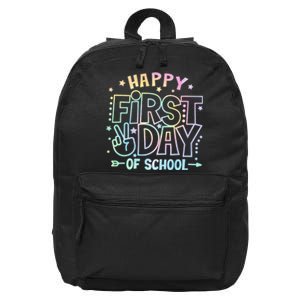 Happy First Day Of School Tie Dye Teacher Student 16 in Basic Backpack