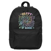 Happy First Day Of School Tie Dye Teacher Student 16 in Basic Backpack