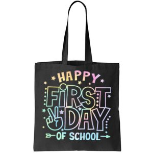 Happy First Day Of School Tie Dye Teacher Student Tote Bag