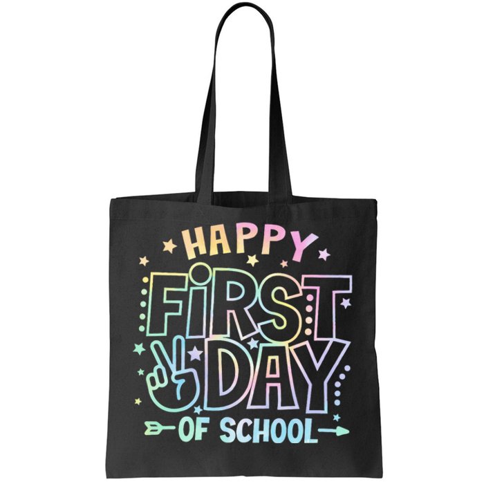 Happy First Day Of School Tie Dye Teacher Student Tote Bag