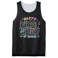 Happy First Day Of School Tie Dye Teacher Student Mesh Reversible Basketball Jersey Tank