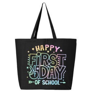 Happy First Day Of School Tie Dye Teacher Student 25L Jumbo Tote