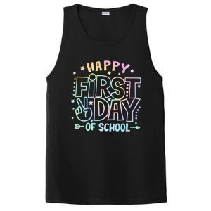 Happy First Day Of School Tie Dye Teacher Student PosiCharge Competitor Tank