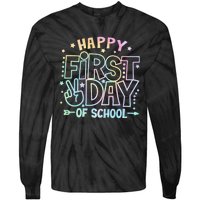 Happy First Day Of School Tie Dye Teacher Student Tie-Dye Long Sleeve Shirt