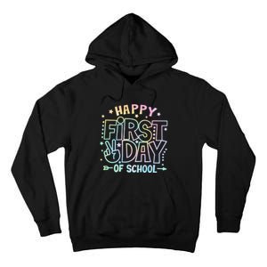 Happy First Day Of School Tie Dye Teacher Student Tall Hoodie