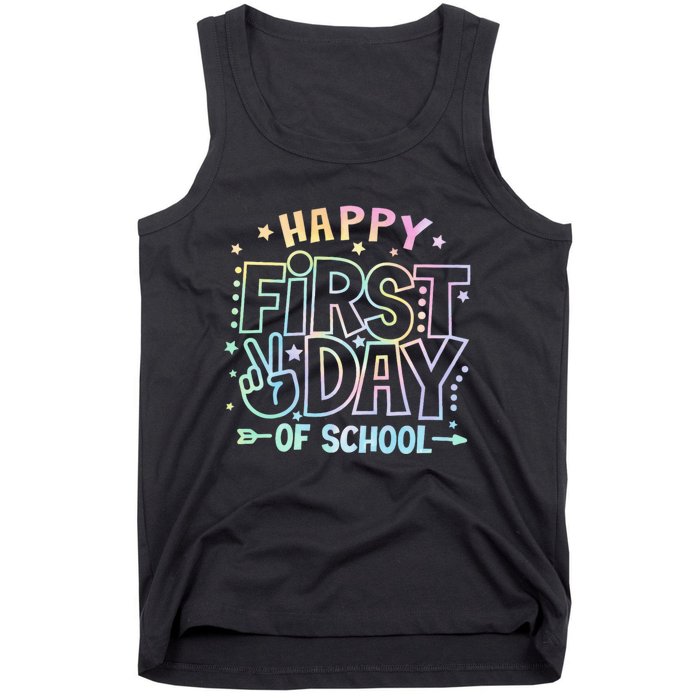 Happy First Day Of School Tie Dye Teacher Student Tank Top