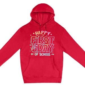 Happy First Day Of School Tie Dye Teacher Student Premium Pullover Hoodie