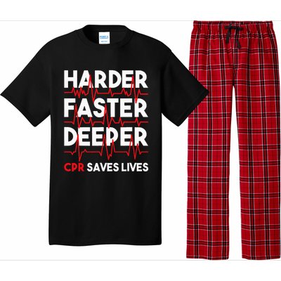 Harder Faster Deeper Cpr Funny Emt Ems Paramedic Pajama Set