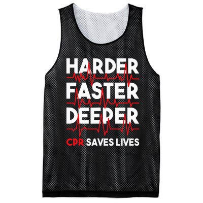 Harder Faster Deeper Cpr Funny Emt Ems Paramedic Mesh Reversible Basketball Jersey Tank