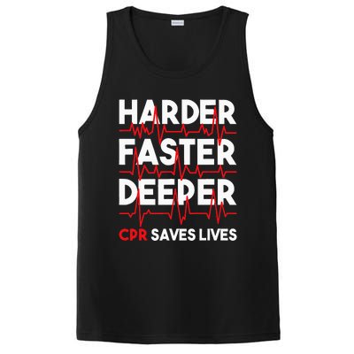 Harder Faster Deeper Cpr Funny Emt Ems Paramedic PosiCharge Competitor Tank