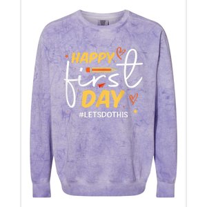 Happy First Day Of School Back To School Kids Teacher Colorblast Crewneck Sweatshirt