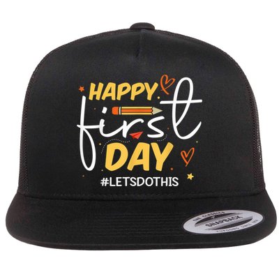 Happy First Day Of School Back To School Kids Teacher Flatbill Hat