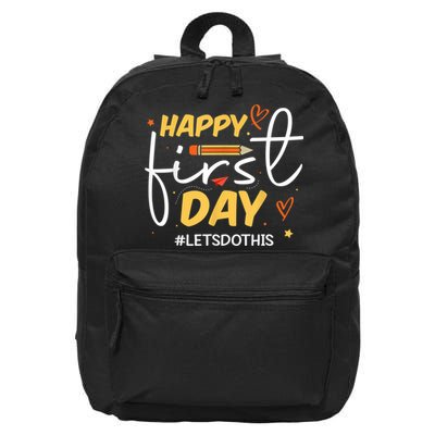 Happy First Day Of School Back To School Kids Teacher 16 in Basic Backpack