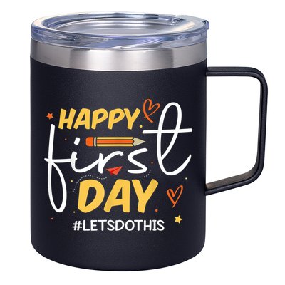 Happy First Day Of School Back To School Kids Teacher 12oz Stainless Steel Coffee Mug