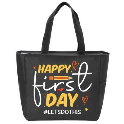 Happy First Day Of School Back To School Kids Teacher Zip Tote Bag