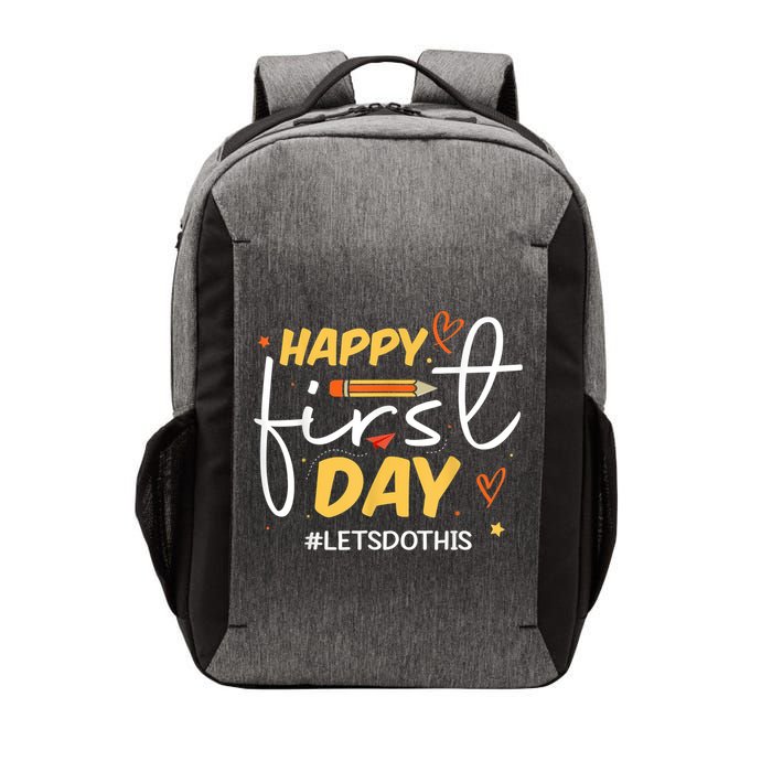 Happy First Day Of School Back To School Kids Teacher Vector Backpack