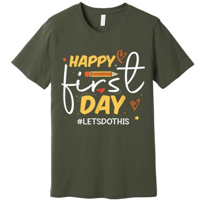 Happy First Day Of School Back To School Kids Teacher Premium T-Shirt