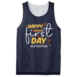 Happy First Day Of School Back To School Kids Teacher Mesh Reversible Basketball Jersey Tank