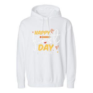 Happy First Day Of School Back To School Kids Teacher Garment-Dyed Fleece Hoodie