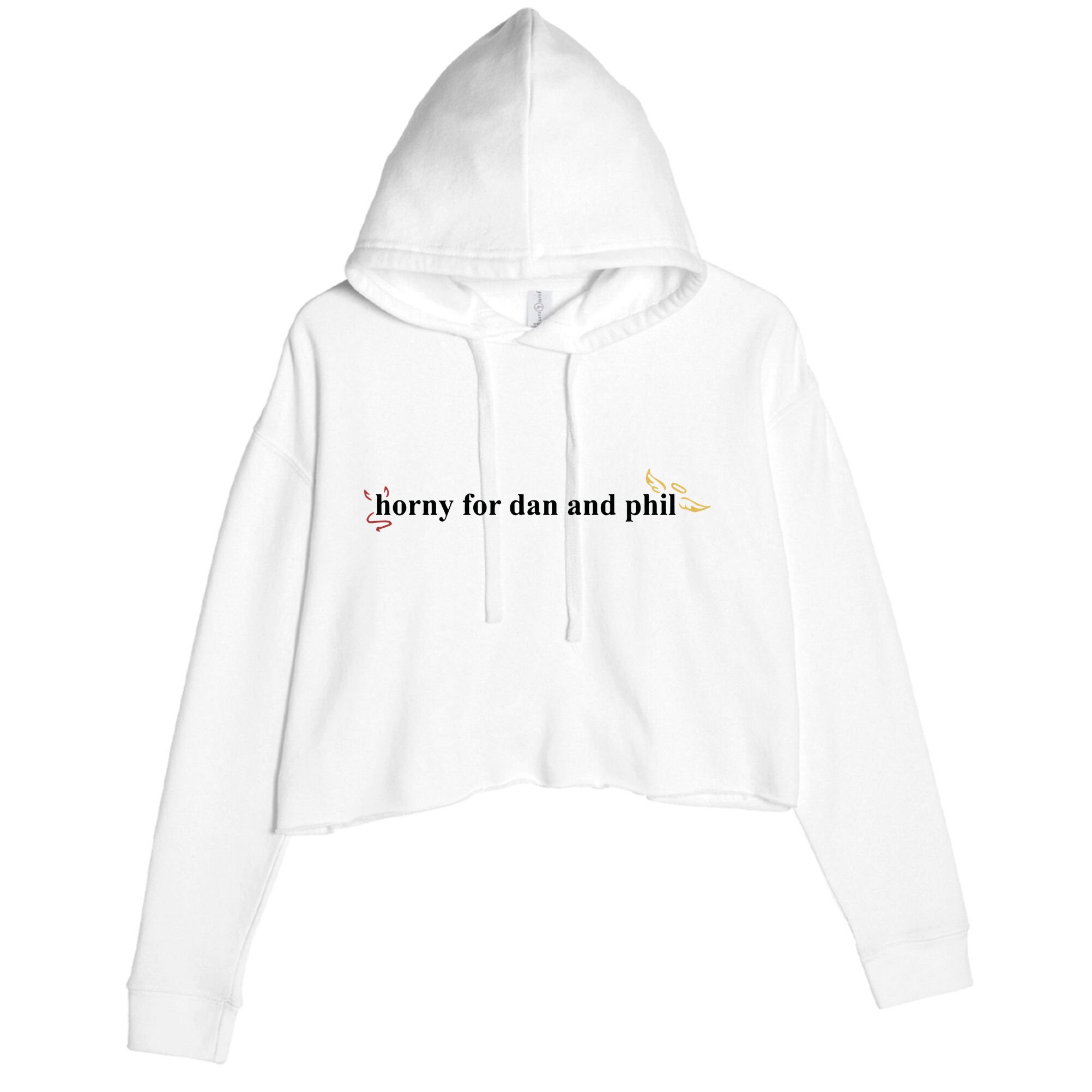 Horny For Dan And Phil Crop Fleece Hoodie