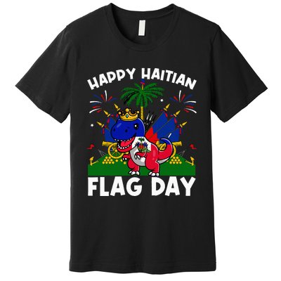 Haitian Flag Day Dinosaur Premium T-Shirt