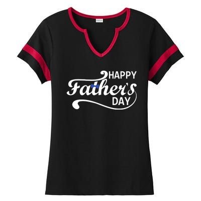 Happy Fathers Day Cute Dad Gift Ladies Halftime Notch Neck Tee