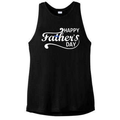 Happy Fathers Day Cute Dad Gift Ladies PosiCharge Tri-Blend Wicking Tank