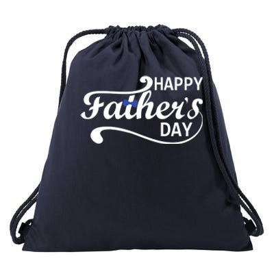 Happy Fathers Day Cute Dad Gift Drawstring Bag