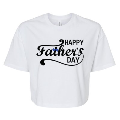 Happy Fathers Day Cute Dad Gift Bella+Canvas Jersey Crop Tee