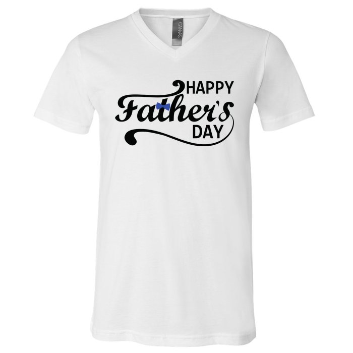 Happy Fathers Day Cute Dad Gift V-Neck T-Shirt