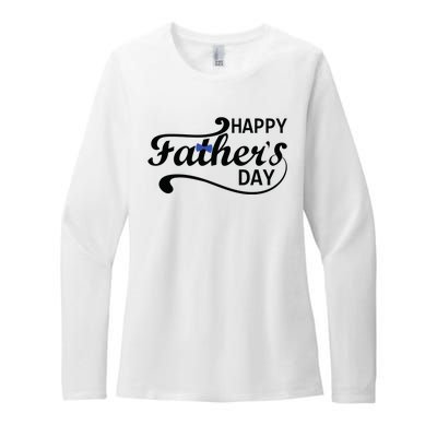 Happy Fathers Day Cute Dad Gift Womens CVC Long Sleeve Shirt