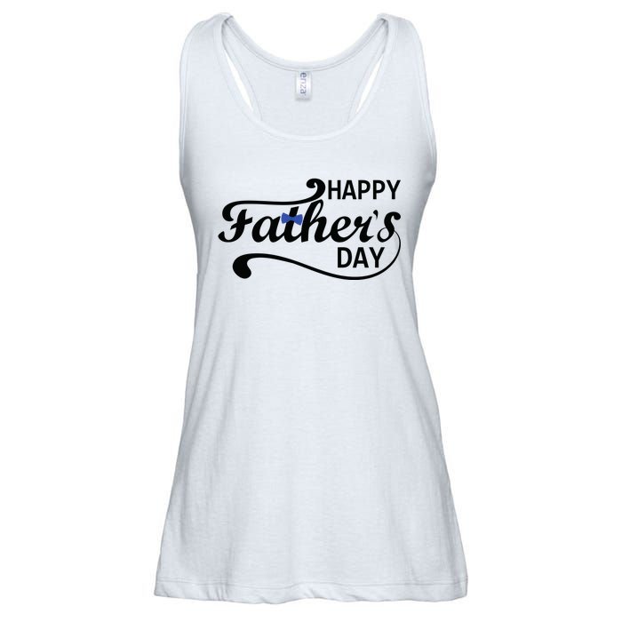 Happy Fathers Day Cute Dad Gift Ladies Essential Flowy Tank