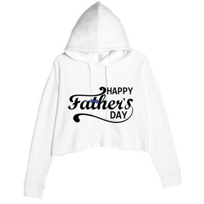 Happy Fathers Day Cute Dad Gift Crop Fleece Hoodie