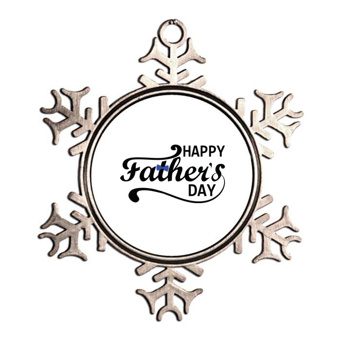 Happy Fathers Day Cute Dad Gift Metallic Star Ornament